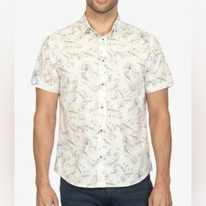 NWT, Vustra Dawn Blooms print button down shirt, size large